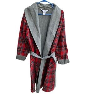 The Vermont Country Store Flannel Plaid Robe Size Large